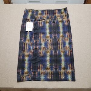LuLaRoe Tribal Patterned Knit‎ Pencil Skirt NWT Size XL